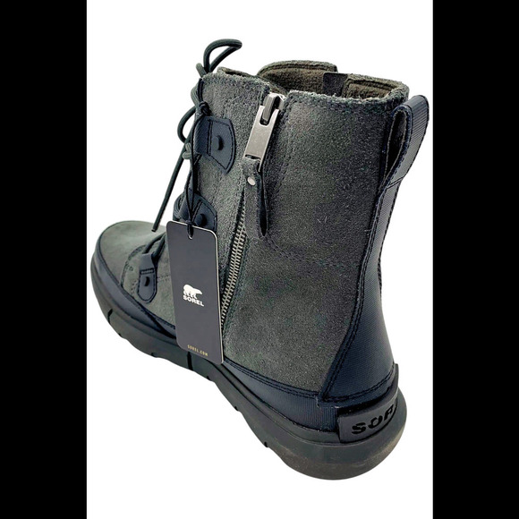 Sorel Men's Explorer Boot Dual Zip Waterproof Ankle Boot Black/Jet - Medium - Picture 3 of 3